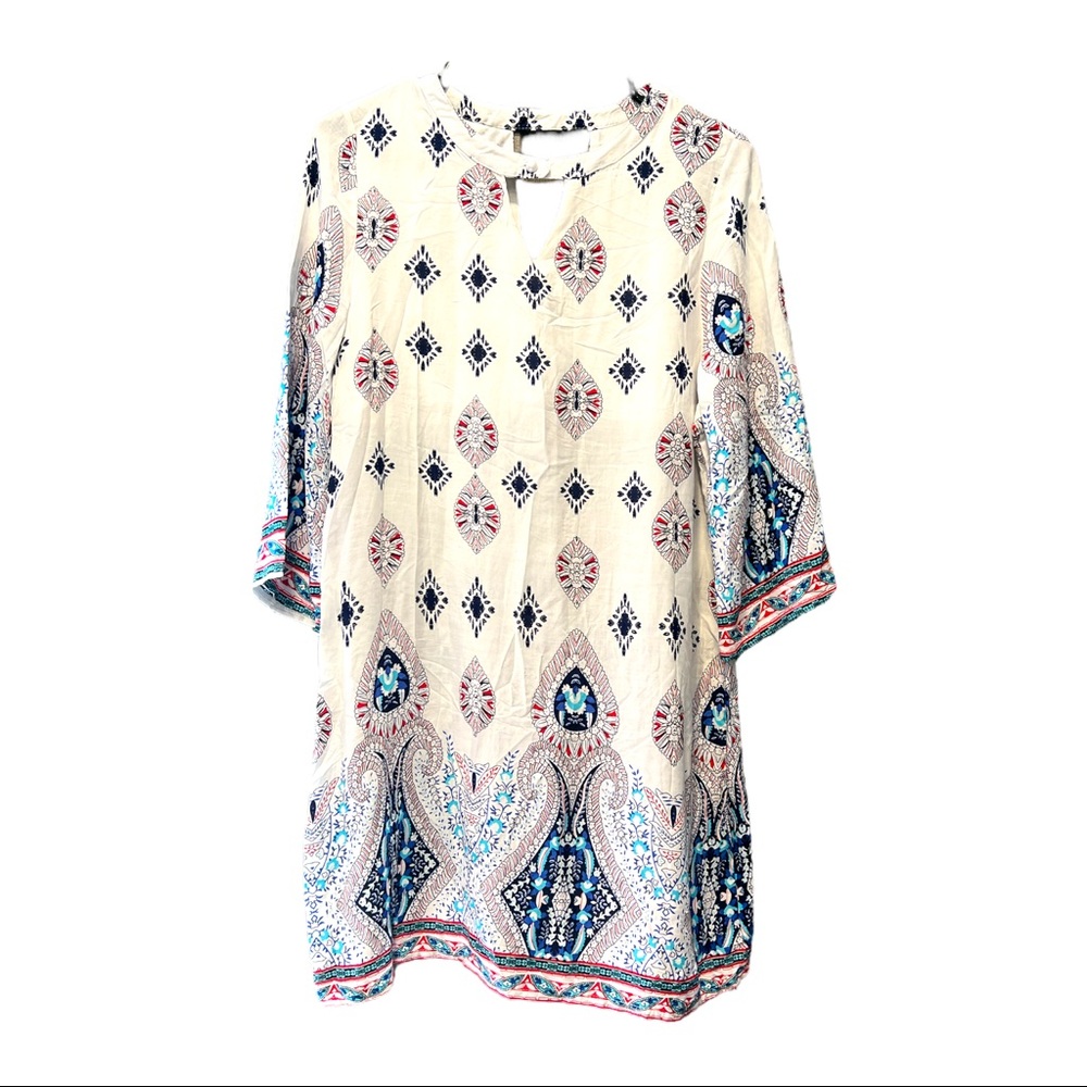 Aifuniee Indian Print Quarter length sleeved Dress Size XL